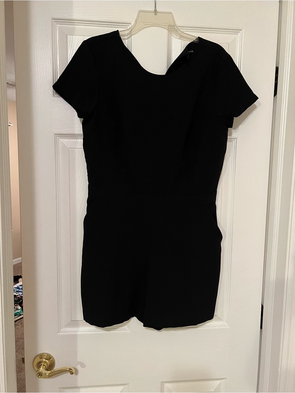 Banana Republic Black Short Sleeve Romper